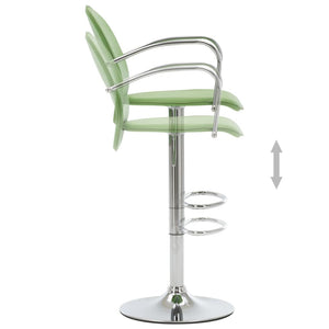 vidaXL Bar Stools with Armrests 2 pcs. Green Faux Leather