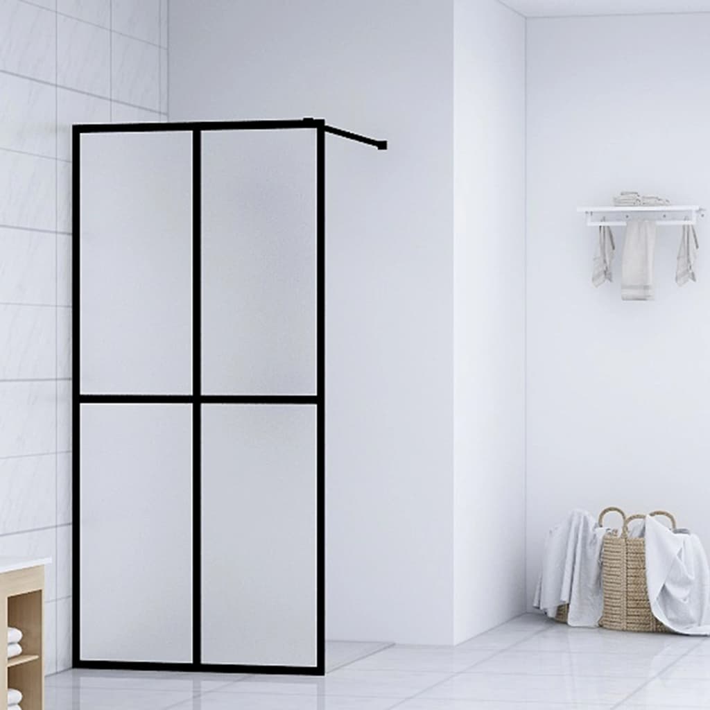 vidaXL Walk-in Shower Screen Matt Safety Glass 90x195 cm