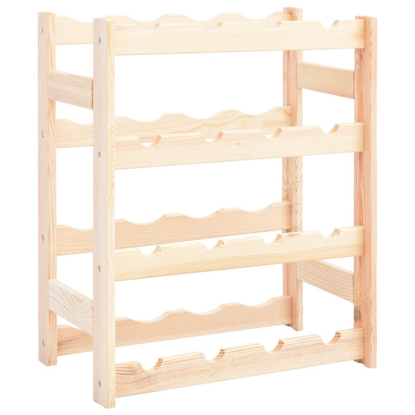 vidaXL Wine Rack for 16 Bottles Pine Wood