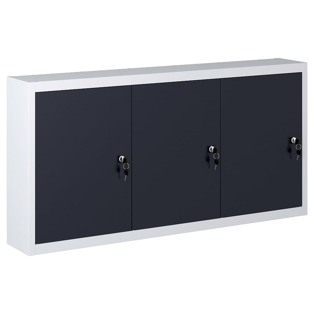 vidaXL Wall-Mounted Tool Cabinet Industrial Design Metal Grey and Black