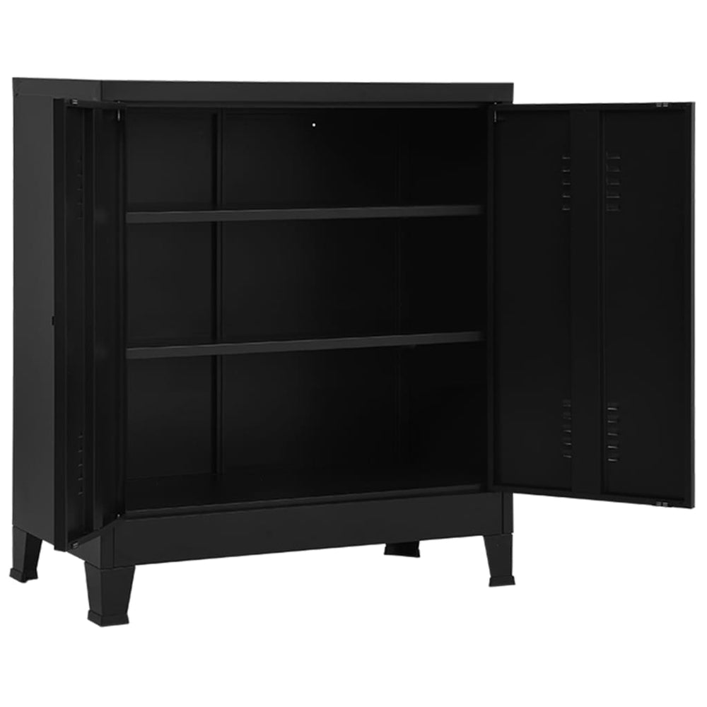 vidaXL Storage Cabinet Industrial Black 90x40x100 cm Steel