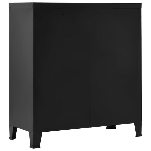 vidaXL Storage Cabinet Industrial Black 90x40x100 cm Steel