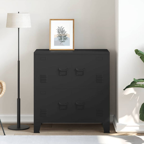 vidaXL Industrial Storage Cabinet Black 75x40x80 cm Steel