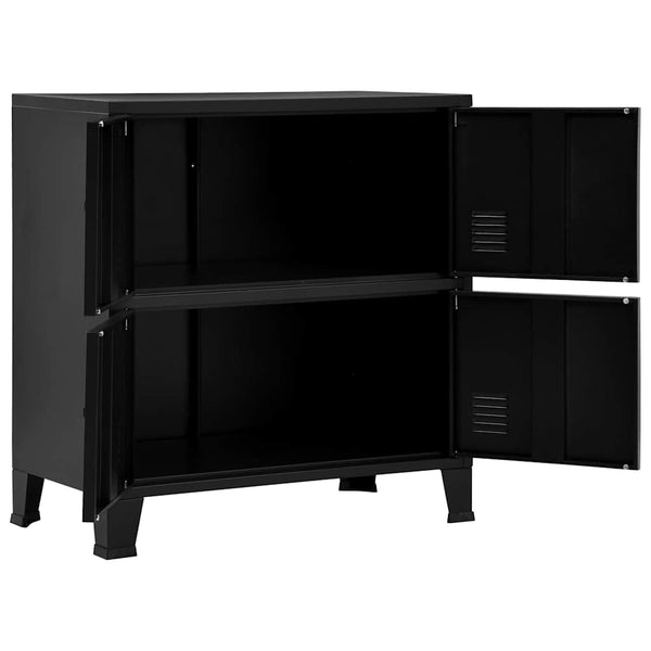 vidaXL Industrial Storage Cabinet Black 75x40x80 cm Steel