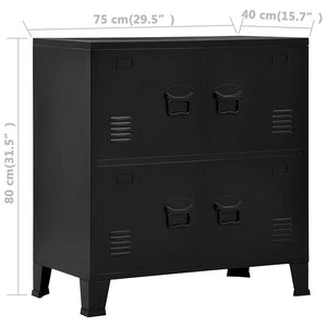 vidaXL Industrial Storage Cabinet Black 75x40x80 cm Steel