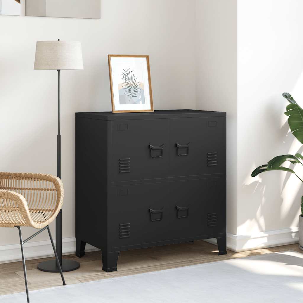 vidaXL Industrial Storage Cabinet Black 75x40x80 cm Steel