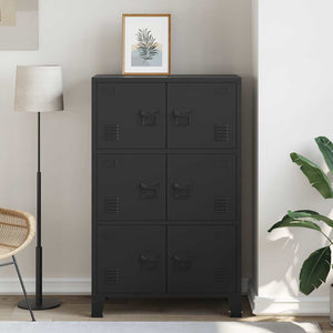 vidaXL Industrial Storage Cabinet Black 75x40x120 cm Steel