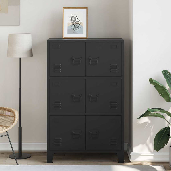 vidaXL Industrial Storage Cabinet Black 75x40x120 cm Steel