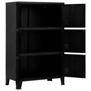 vidaXL Industrial Storage Cabinet Black 75x40x120 cm Steel