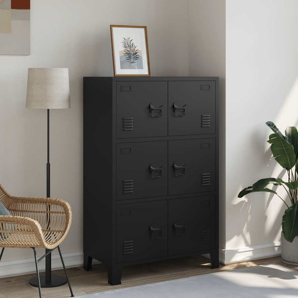 vidaXL Industrial Storage Cabinet Black 75x40x120 cm Steel