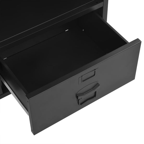 vidaXL Industrial-Style Bookcase Black 90x40x180 cm Steel