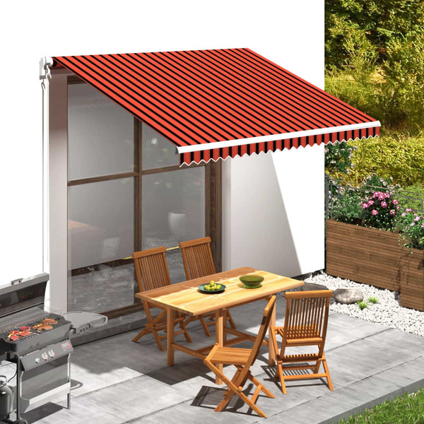 vidaXL Awning Fabric Canvas Orange & Brown 3.5x2.5 m