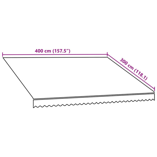 vidaXL Awning Fabric Canvas Orange & Brown 4x3 m