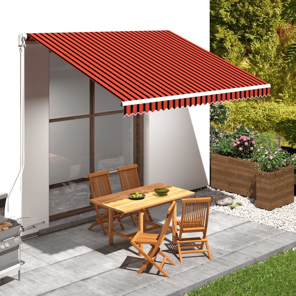 vidaXL Awning Fabric Canvas Orange & Brown 4x3 m