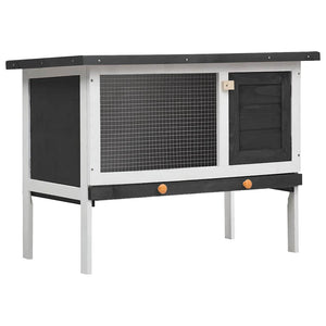 vidaXL Rabbit Hutch 1-Level Grey Wood