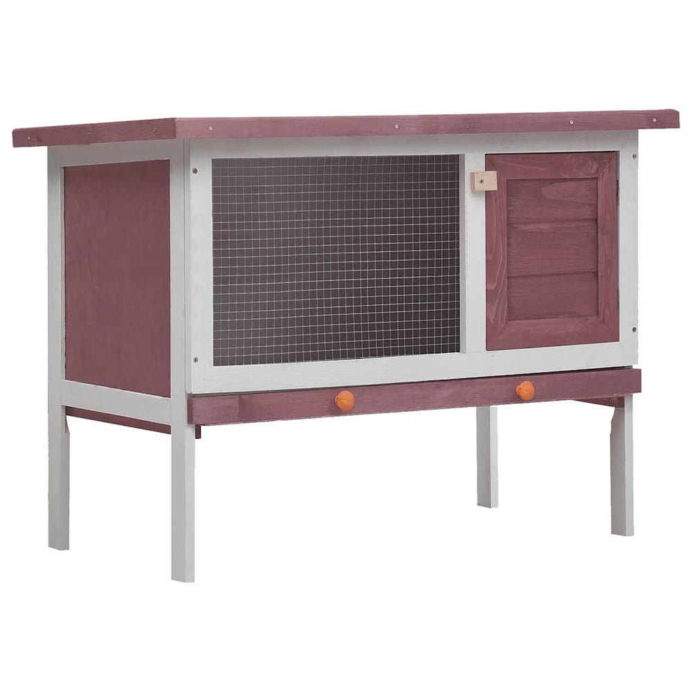 vidaXL Rabbit Hutch 1 Level Brown Wood