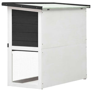 vidaXL Rabbit Hutch 1 Door Grey Wood