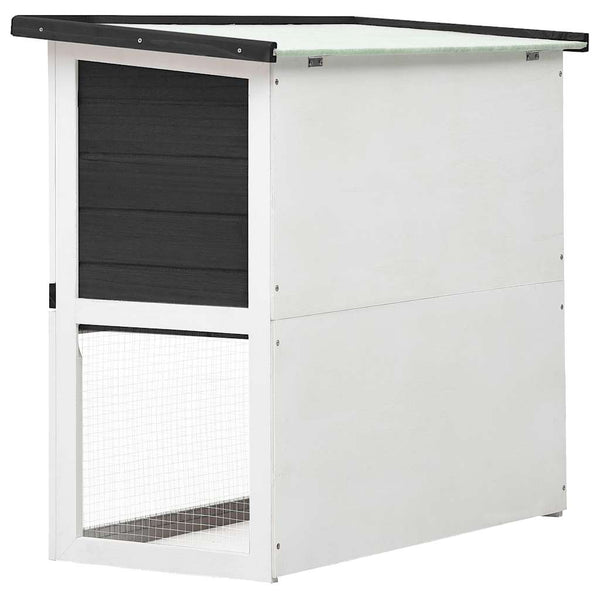vidaXL Rabbit Hutch 1 Door Grey Wood