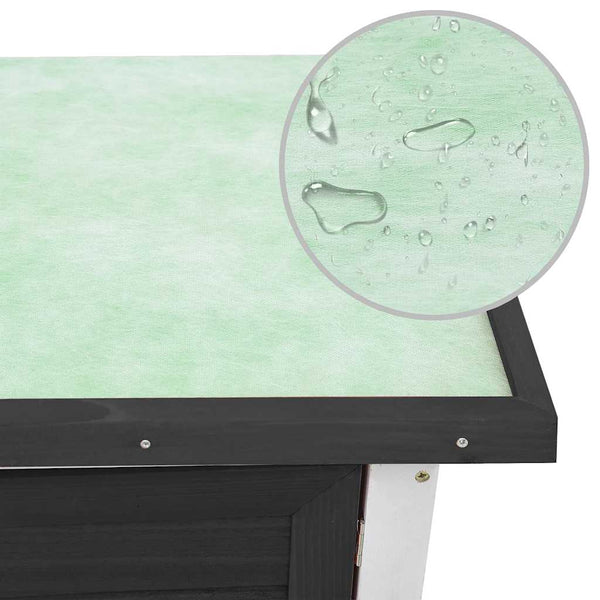 vidaXL Rabbit Hutch 1 Door Grey Wood