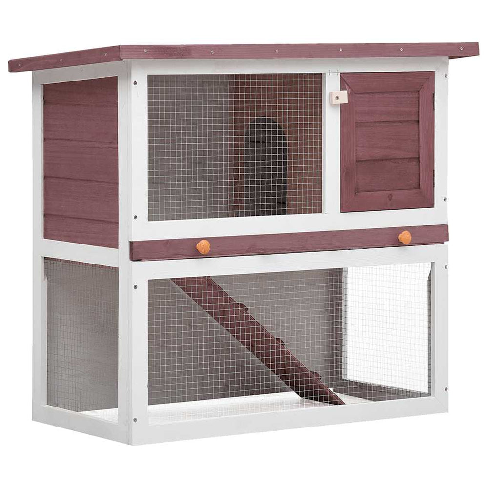 vidaXL Rabbit Hutch 1 Door Brown Wood