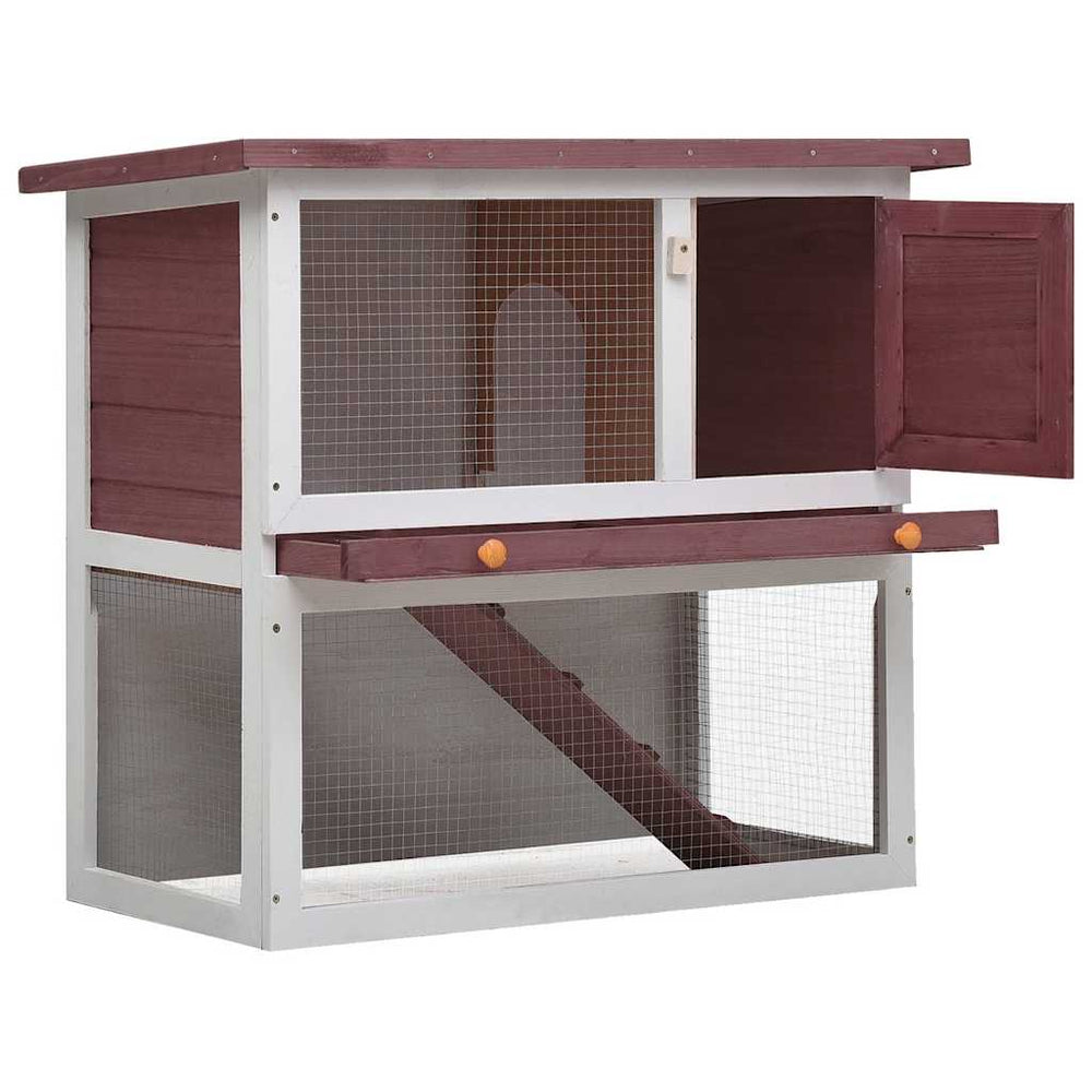 vidaXL Rabbit Hutch 1 Door Brown Wood
