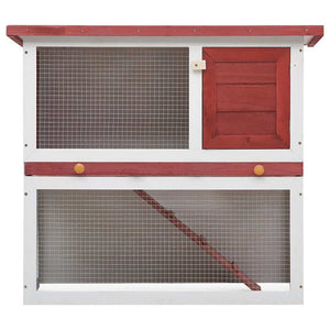 vidaXL Rabbit Hutch 1 Door Red Wood