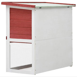 vidaXL Rabbit Hutch 1 Door Red Wood