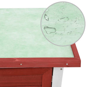 vidaXL Rabbit Hutch 1 Door Red Wood