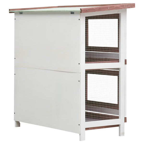 vidaXL Rabbit Hutch 4 Doors Brown Wood