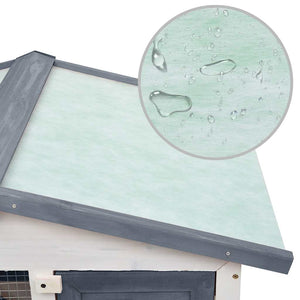 vidaXL Rabbit Hutch 3 Doors Grey Wood