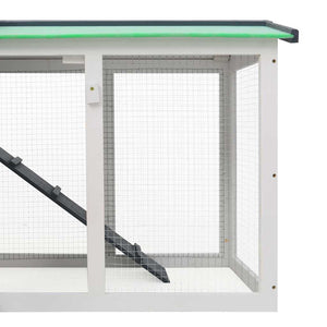 vidaXL Large Rabbit Hutch Grey and White 145x45x84 cm Wood