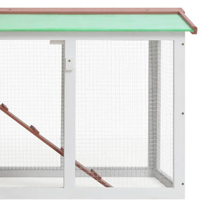 vidaXL Large Rabbit Hutch Brown and White 145x45x84 cm Wood