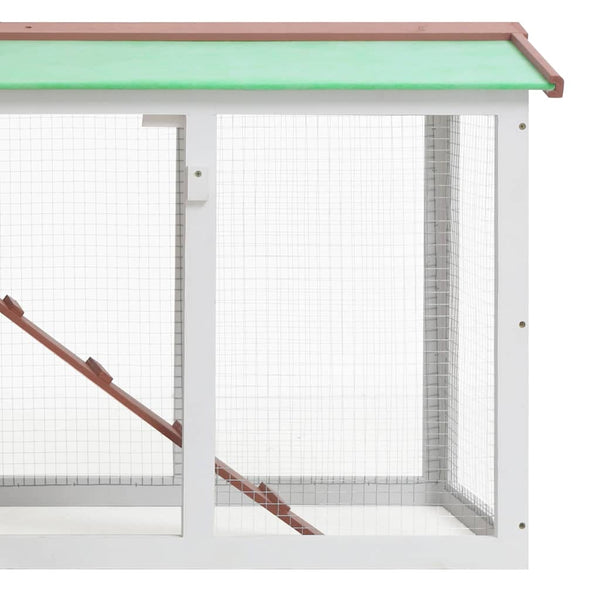 vidaXL Large Rabbit Hutch Brown and White 145x45x84 cm Wood