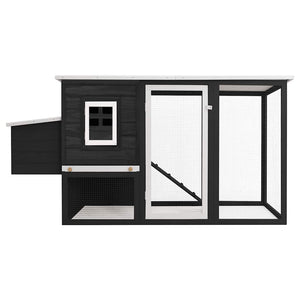 vidaXL Outdoor Chicken Coop with 1 Nesting Box Grey Wood