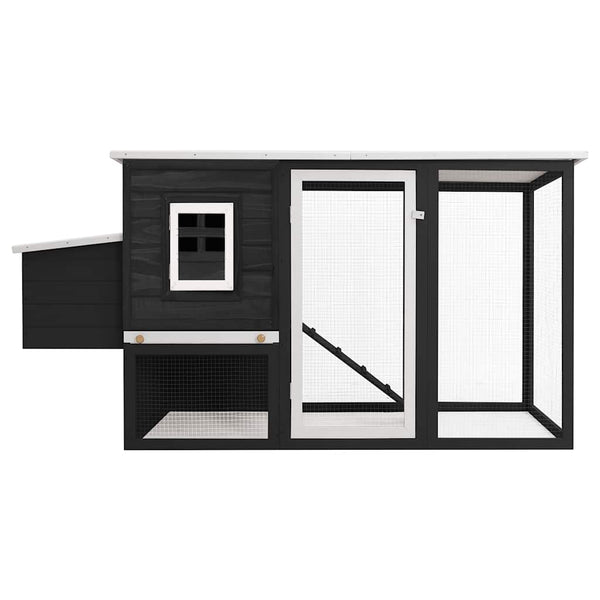 vidaXL Outdoor Chicken Coop with 1 Nesting Box Grey Wood