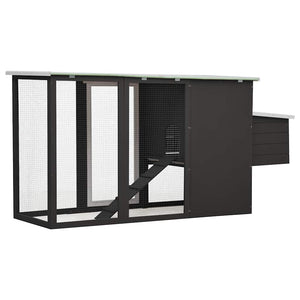 vidaXL Outdoor Chicken Coop with 1 Nesting Box Grey Wood