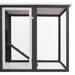 vidaXL Outdoor Chicken Coop with 1 Nesting Box Grey Wood