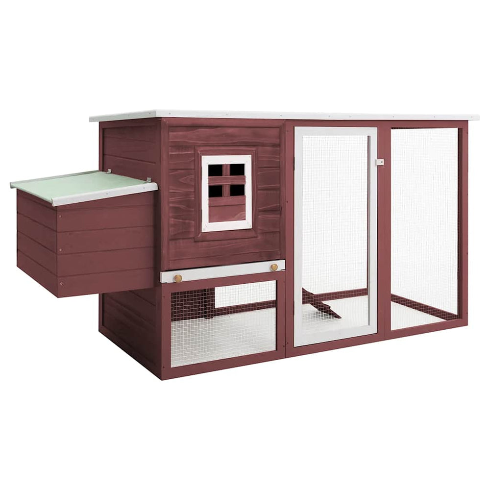 vidaXL Wooden Garden Chicken Coop with 1 Nesting Box Brown