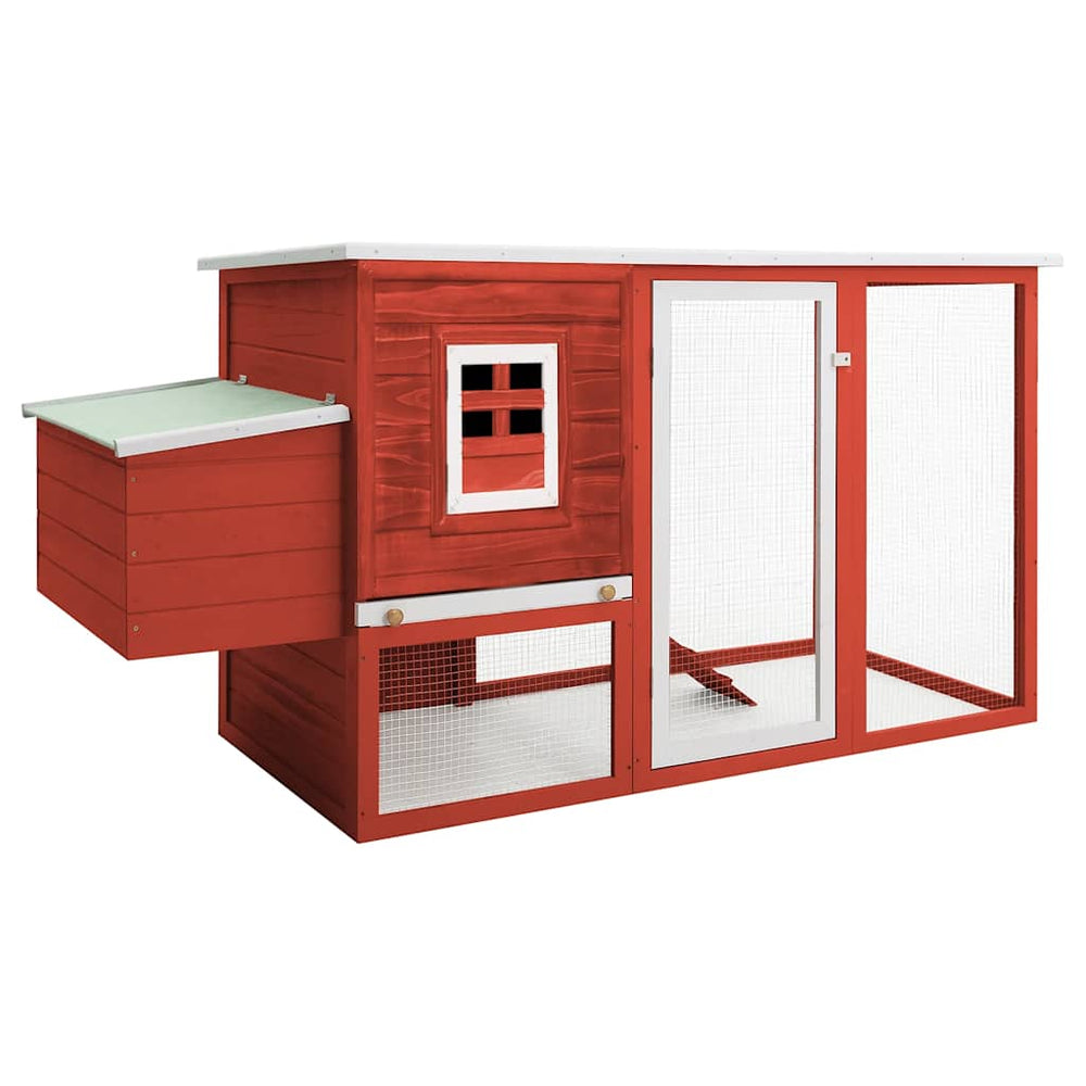 vidaXL Chicken Coop with 1 Nesting Box Red Wood