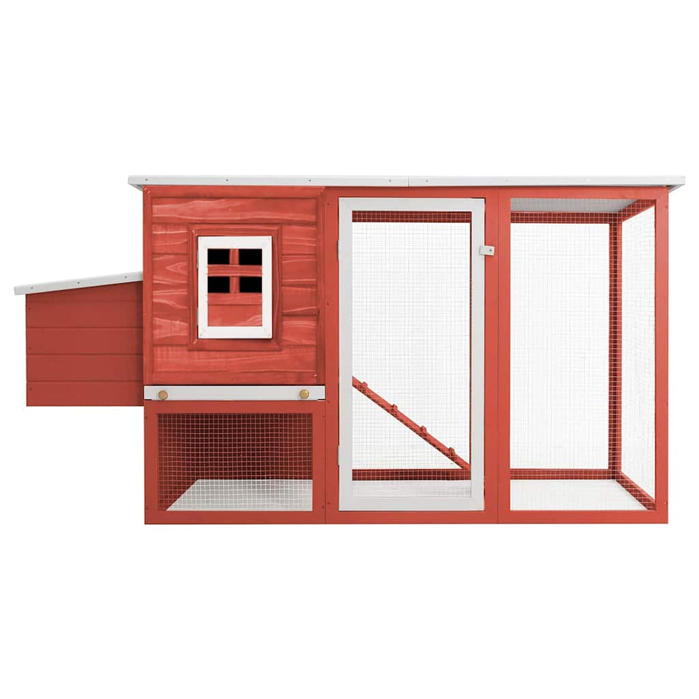 vidaXL Chicken Coop with 1 Nesting Box Red Wood