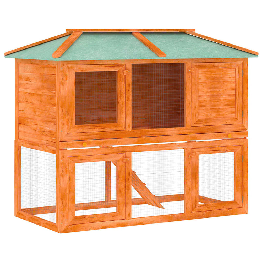 vidaXL Small Animal/Rabbit Hutch 2 Stories Wood