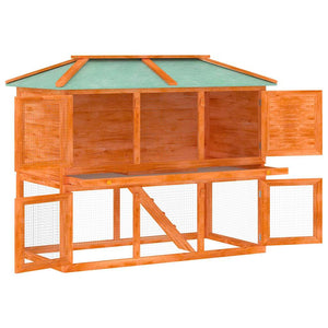 vidaXL Small Animal/Rabbit Hutch 2 Stories Wood