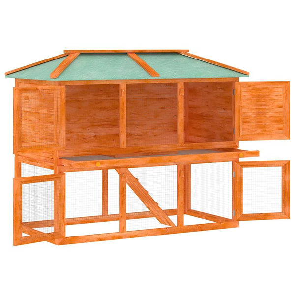 vidaXL Small Animal/Rabbit Hutch 2 Stories Wood