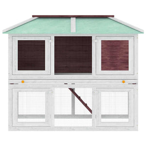 vidaXL Small Animal/Rabbit Hutch 2 Stories Brown Wood