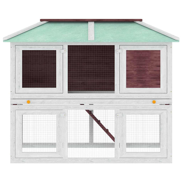 vidaXL Small Animal/Rabbit Hutch 2 Stories Brown Wood