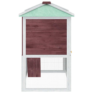 vidaXL Small Animal/Rabbit Hutch 2 Stories Brown Wood