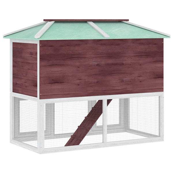 vidaXL Small Animal/Rabbit Hutch 2 Stories Brown Wood