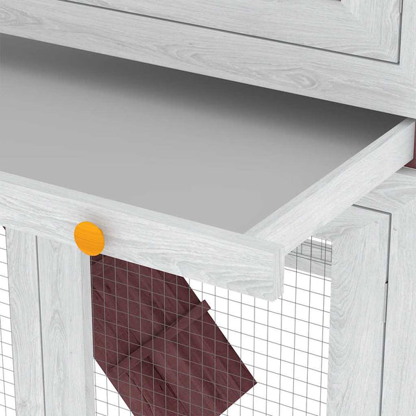 vidaXL Small Animal/Rabbit Hutch 2 Stories Brown Wood