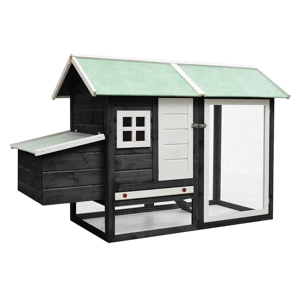 vidaXL Chicken Coop Grey 170x81x110 cm Solid Pine & Fir Wood