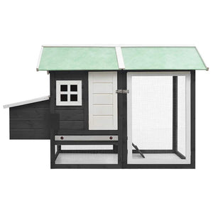vidaXL Chicken Coop Grey 170x81x110 cm Solid Pine & Fir Wood